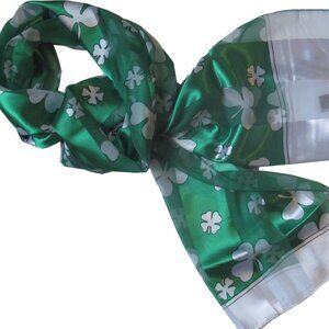 St Patrick's Day Shamrock Clover Satin Stripe Scarf Sash Irish New St Paddy's